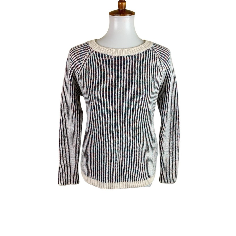Cocogio Italy Multicolor Rib Knit Crewneck Sweater Made In Italy Medium
